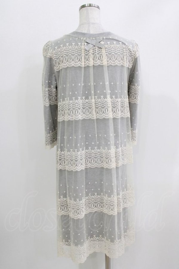 画像3: Franche Lippee / うさぎ刺繍ワンピース M グレー H-26-03-29-053-LO-OP-NS-ZH (3)