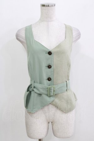 画像: axes femme POETIQUE / ベルト付バイカラーベスト M ミント H-26-03-29-056-AX-TO-NS-ZH