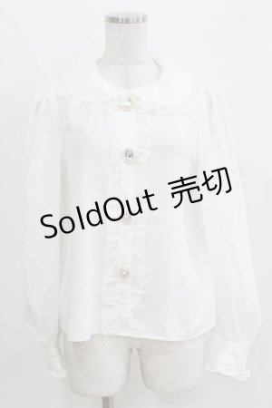 画像: Ank Rouge / ビジューボタンブラウス M オフ H-26-03-29-058-CA-BL-NS-ZH