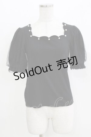 画像: Ank Rouge / スカラップテレコ M ブラック H-26-03-29-062-CA-TO-NS-ZH