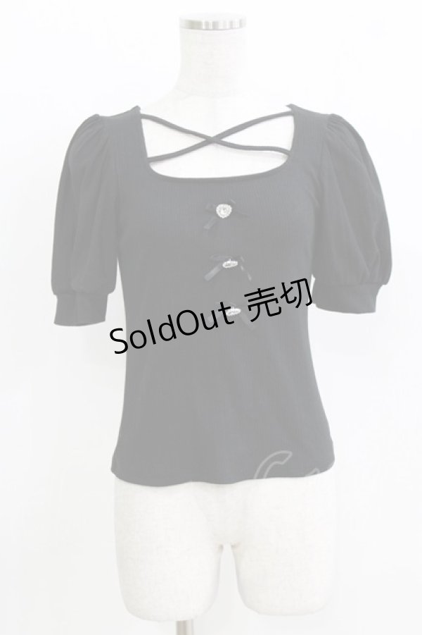 画像1: Ank Rouge / ハートビジューテレコ M ブラック H-26-03-29-063-CA-TO-NS-ZH (1)