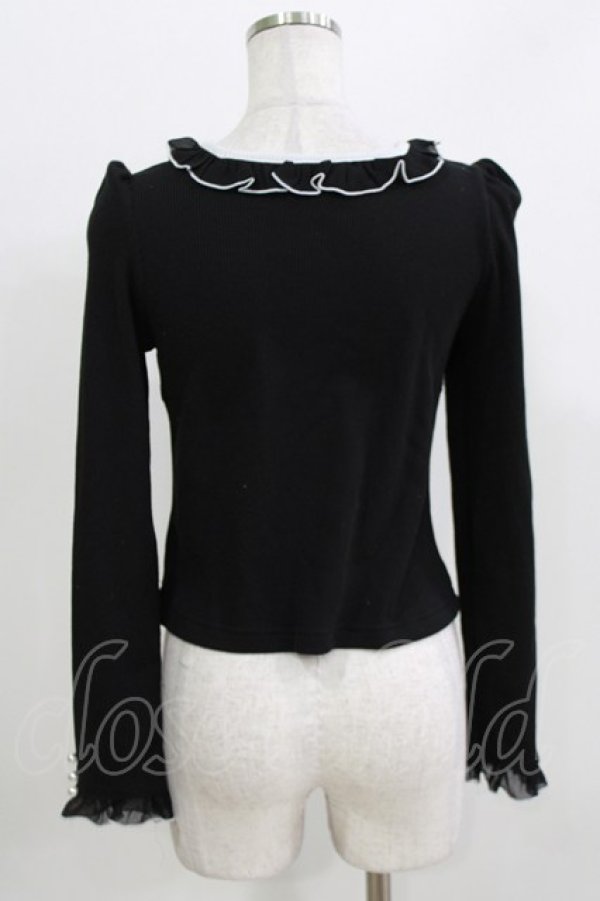 画像3: evelyn / フリルリボントップス Free ブラック H-26-03-29-065-LO-TO-NS-ZH (3)