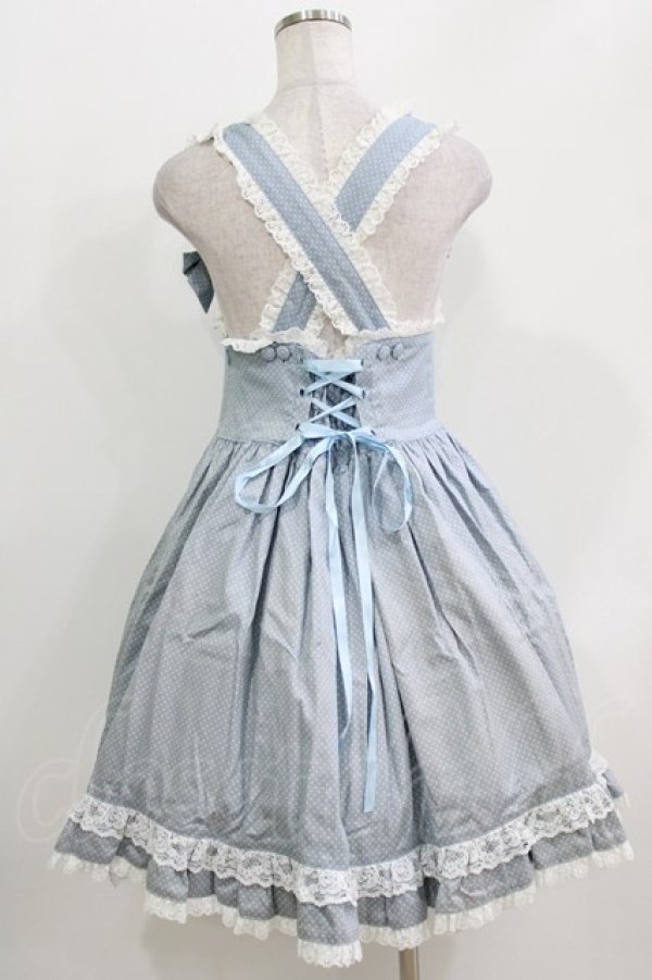 画像3: metamorphose / フロントあきジャンパースカート(水玉) Free サックス H-26-03-29-007-ME-OP-NS-ZH (3)