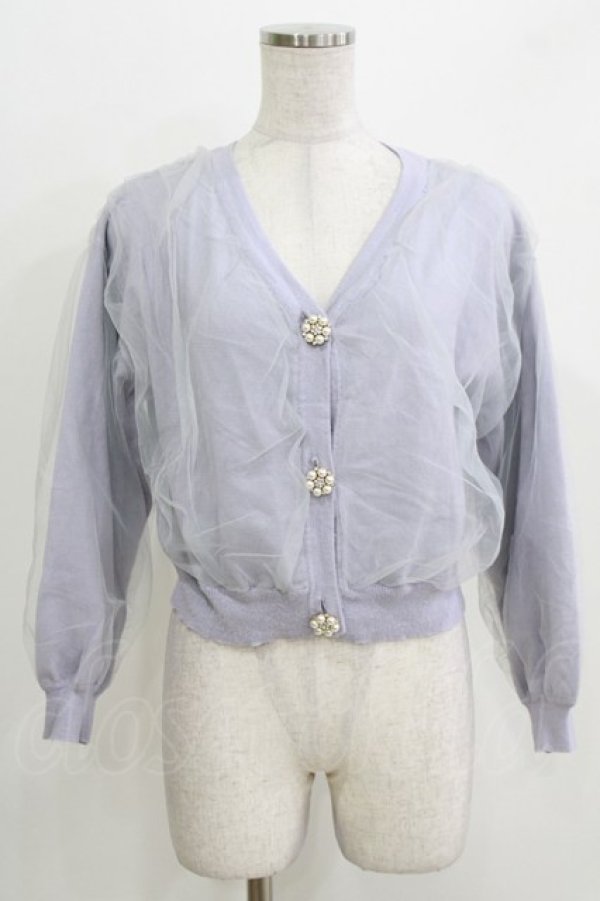 画像1: evelyn / チュールカーディガン Free ブルー H-26-03-29-069-LO-TO-NS-ZH (1)