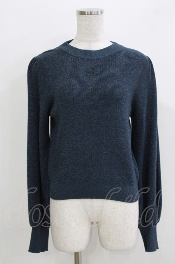 画像1: Amavel / Monogram Vintageラメニットトップス Free ネイビー H-26-03-29-071-CA-TO-NS-ZH (1)