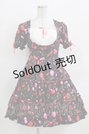 画像: metamorphose / Vintage Cherryティアードワンピース Free ブラック H-26-03-29-008-ME-OP-NS-ZH