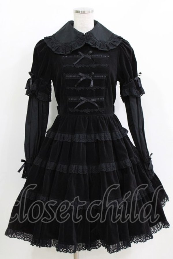 画像1: Innocent World / 別珍ワンピース Free ブラック H-26-03-29-011-IW-OP-NS-ZH (1)