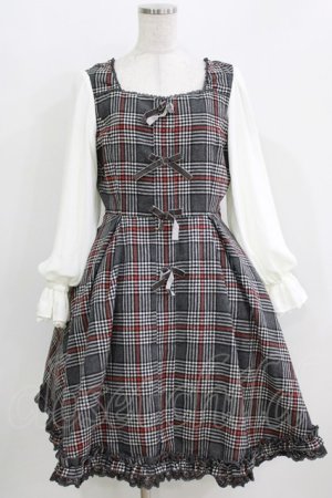 画像: mille fille closet by LODISPOTTO / Dolly Check リボンワンピース M グレー H-26-03-29-002-LO-OP-NS-ZH