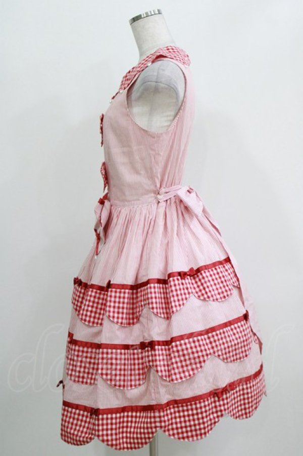 画像2: metamorphose / スカラップジャンパースカート Free レッド H-26-03-29-012-ME-OP-NS-ZH (2)