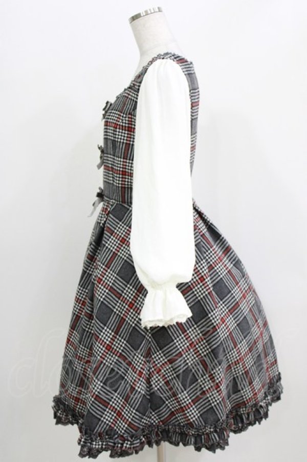 画像2: mille fille closet by LODISPOTTO / Dolly Check リボンワンピース M グレー H-26-03-29-002-LO-OP-NS-ZH (2)