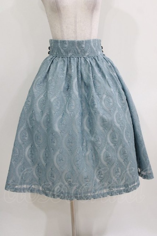 画像1: LIEF / グレイシーガールリボンハイウエストスカート M ブルー H-26-03-29-017-LO-SK-NS-ZH (1)