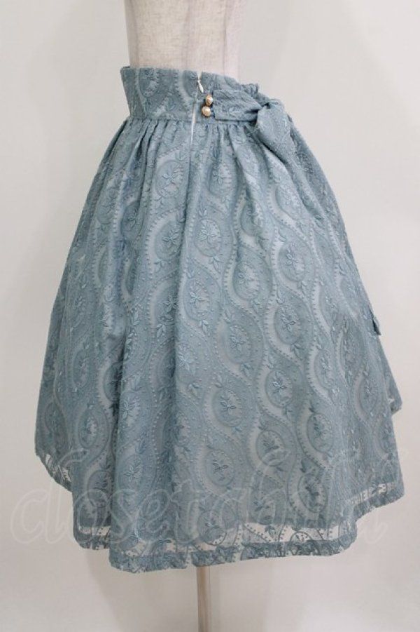 画像2: LIEF / グレイシーガールリボンハイウエストスカート M ブルー H-26-03-29-017-LO-SK-NS-ZH (2)