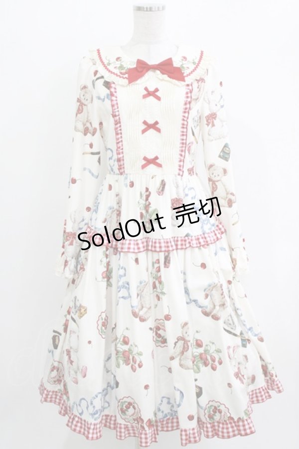 画像1: 仲夏物語（海外ロリータブランド） / Wild Strawberryワンピース M オフ H-26-03-29-024-EL-OP-NS-ZH (1)