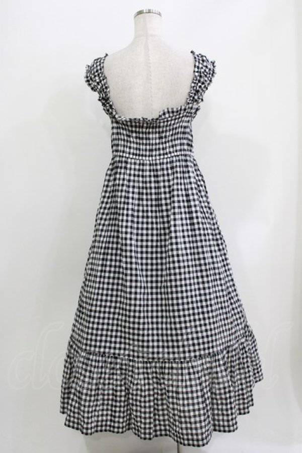 画像3: Jane Marple / シャーリングギンガムキャミソールドレス  ブラック H-26-03-30-026-JM-OP-KB-ZH (3)