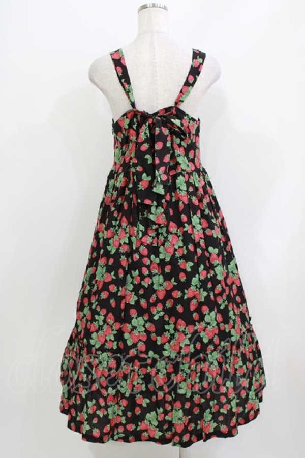 画像3: Jane Marple / Strawberry garden Strap dress M ブラック H-26-03-30-029-JM-OP-KB-ZH (3)
