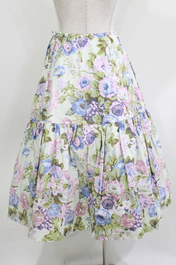 画像3: Jane Marple Dans Le Salon / Jardin Des Fleursのドレススカート  ミント H-26-03-30-032-JM-SK-KB-ZH (3)