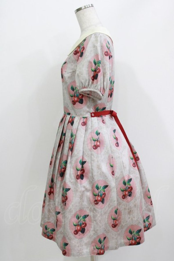 画像2: Leur Getter / Cherry Lace袖付ワンピース M ピンク H-26-03-30-035-LU-OP-KB-ZH (2)