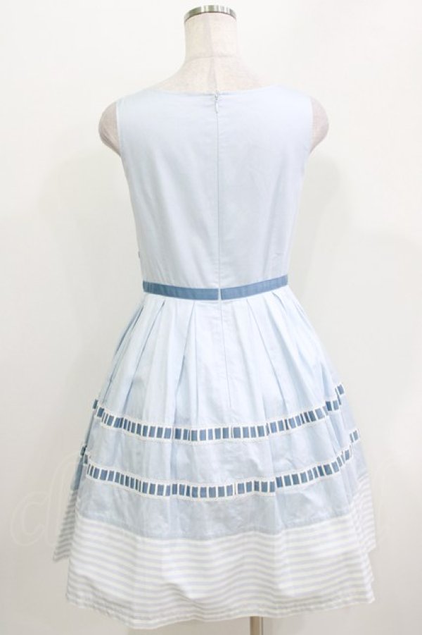 画像3: Sherry Baby / レースとボーダーのワンピース  サックス H-26-03-30-036-LO-OP-KB-ZH (3)