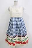 画像1: Emily Temple cute / ギンガムチェリーノースリーブワンピース  コン H-26-03-30-038-ET-OP-KB-ZH (1)