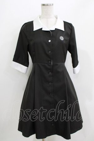 画像: HELL CAT PUNKS / シャツワンピース  黒×白 H-26-03-30-045-PU-OP-KB-ZH