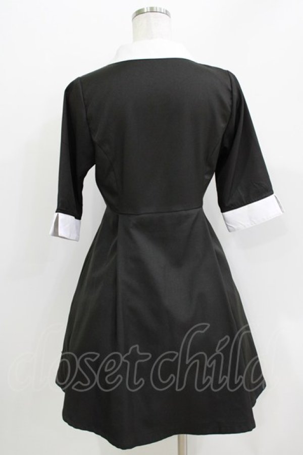 画像3: HELL CAT PUNKS / シャツワンピース  黒×白 H-26-03-30-045-PU-OP-KB-ZH (3)