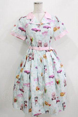 画像: Emily Temple cute / アメリカンダイナーワンピース  サックス H-26-03-30-047-ET-OP-KB-ZH