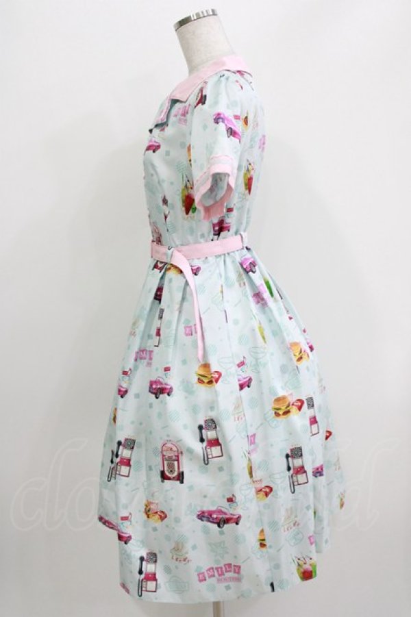 画像2: Emily Temple cute / アメリカンダイナーワンピース  サックス H-26-03-30-047-ET-OP-KB-ZH (2)