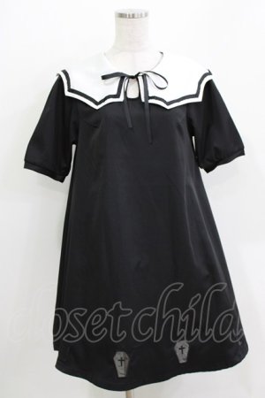 画像: HELL CAT PUNKS / VAMPカラーワンピース  黒×白 H-26-03-30-048-PU-OP-KB-ZH