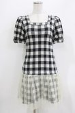 画像1: Emily Temple cute / 裾チュールギンガムワンピース  ブラック H-26-03-30-049-ET-OP-KB-ZH (1)