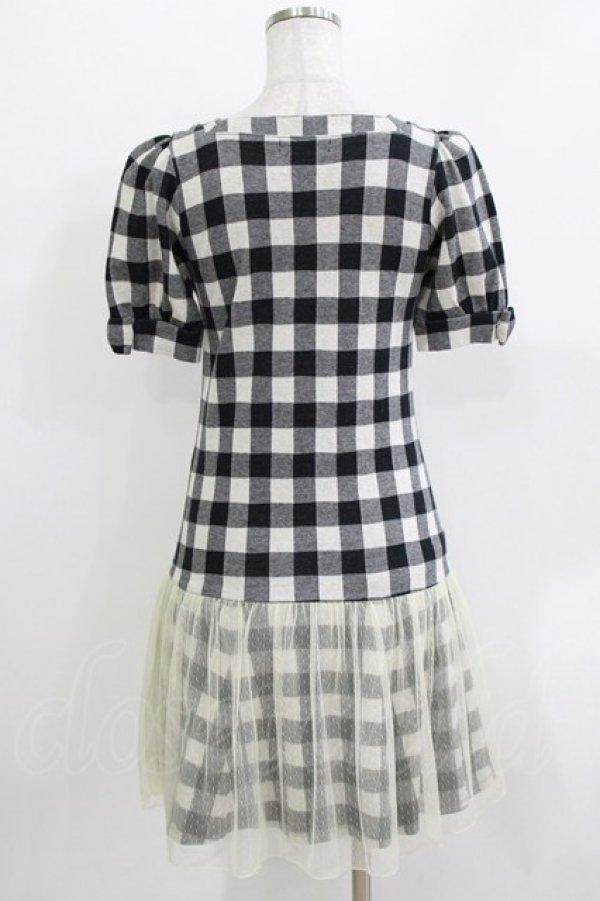 画像3: Emily Temple cute / 裾チュールギンガムワンピース  ブラック H-26-03-30-049-ET-OP-KB-ZH (3)