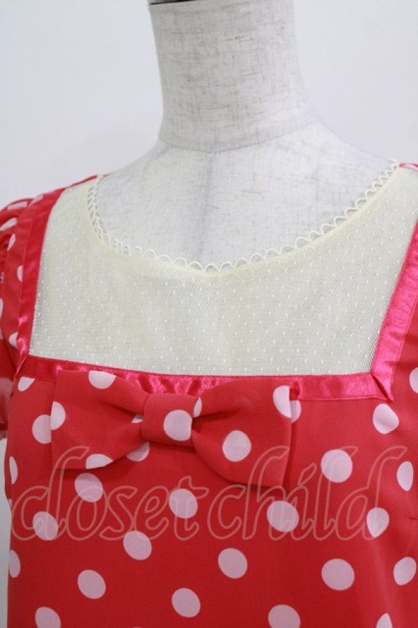 画像4: Emily Temple cute / ヨーク切替水玉ジョーゼットワンピース  ピンク H-26-03-30-050-ET-OP-KB-ZH (4)