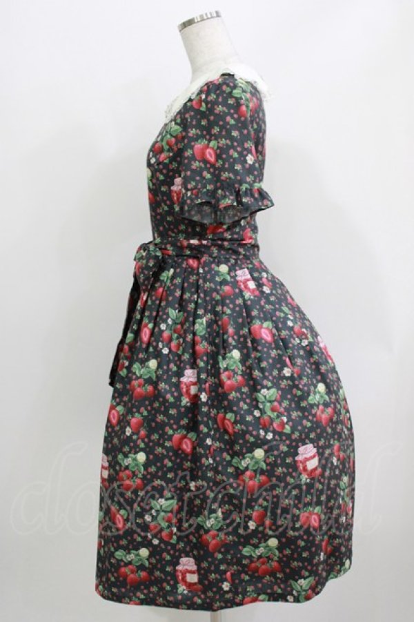 画像2: Melody BasKet / Strawberry jam丸襟ワンピース M ブラック H-26-03-30-001-LO-OP-KB-ZH (2)