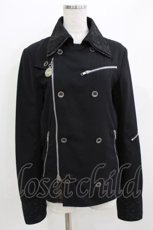 画像: Sixh / ダブルカラージャケット  ブラック H-26-03-30-054-HN-JA-KB-ZH