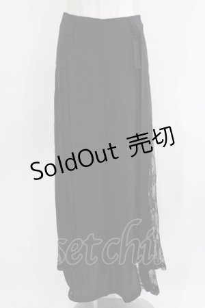 画像: PUNK RAVE / Sexy Long Chiffon Lace Split Gothic Skirt XS ブラック H-26-03-30-056-PU-SK-KB-ZH