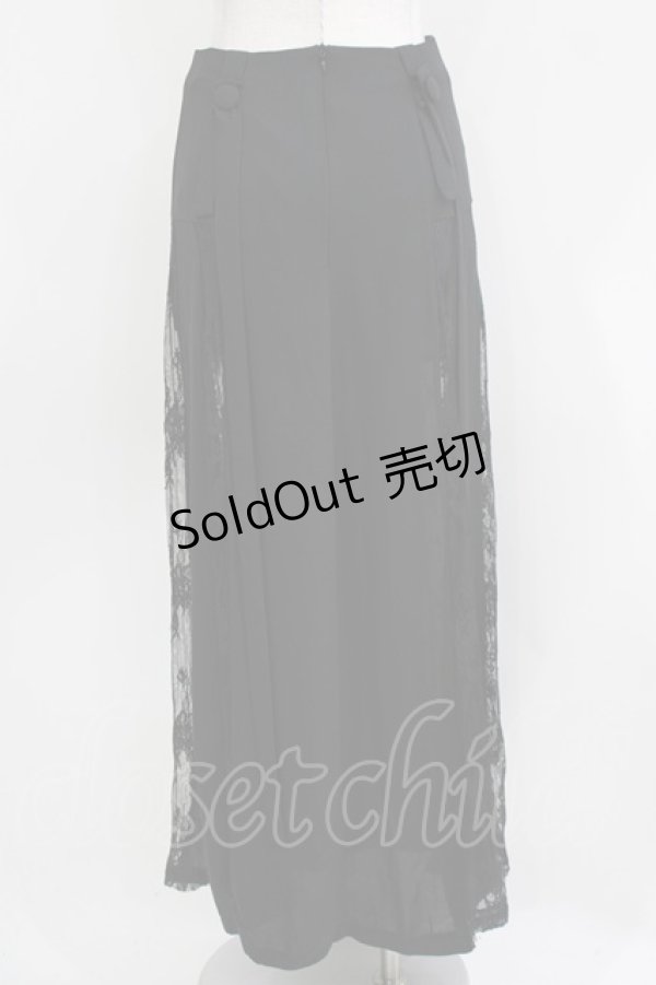 画像3: PUNK RAVE / Sexy Long Chiffon Lace Split Gothic Skirt XS ブラック H-26-03-30-056-PU-SK-KB-ZH (3)