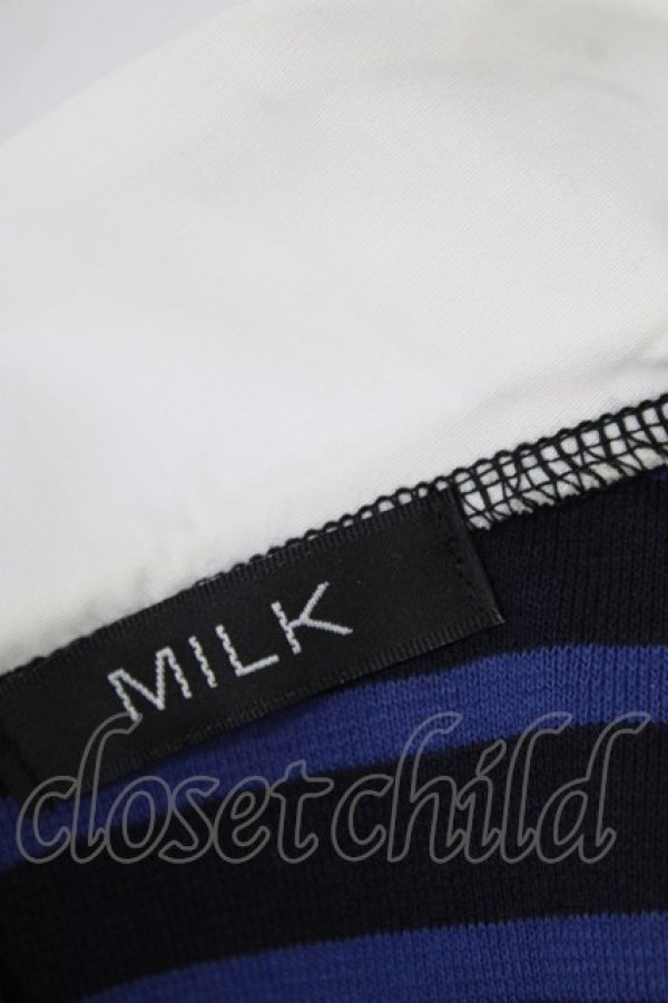 画像4: MILK / ボンジュールワンピース  ネイビー×ブルー×オフ衿 H-26-03-30-059-ML-OP-KB-ZH (4)