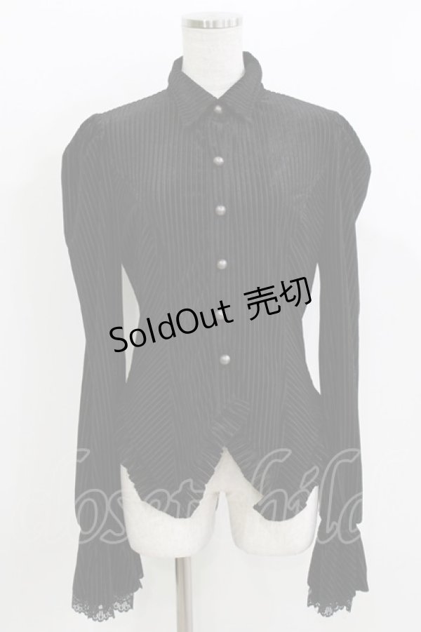 画像1: PUNK RAVE / MORGANA Womens Gothic Velvet Blouse S ブラック H-26-03-30-065-PU-BL-KB-ZH (1)