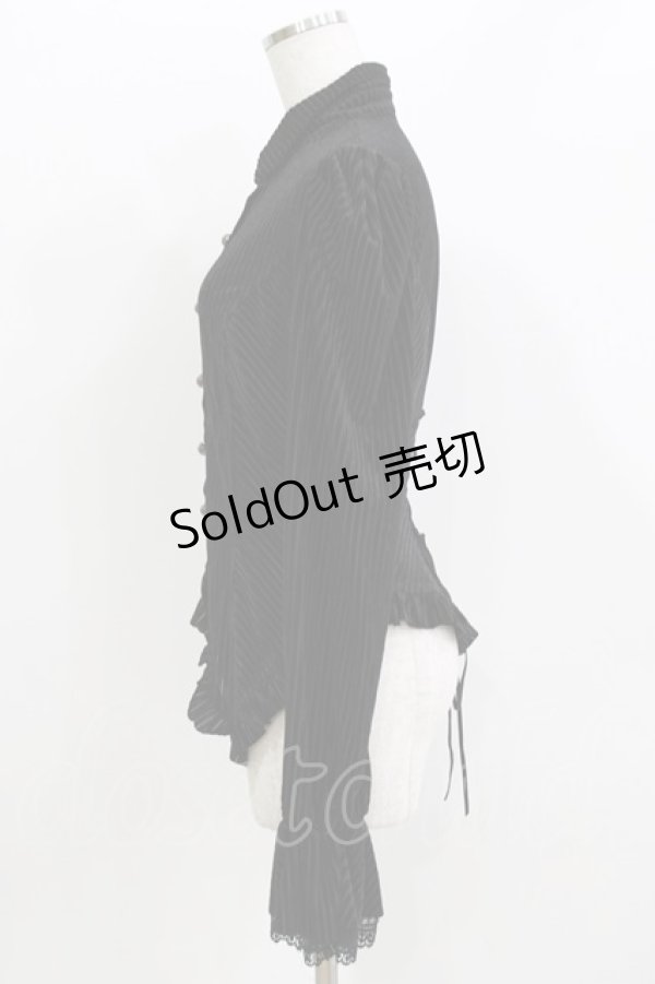画像2: PUNK RAVE / MORGANA Womens Gothic Velvet Blouse S ブラック H-26-03-30-065-PU-BL-KB-ZH (2)