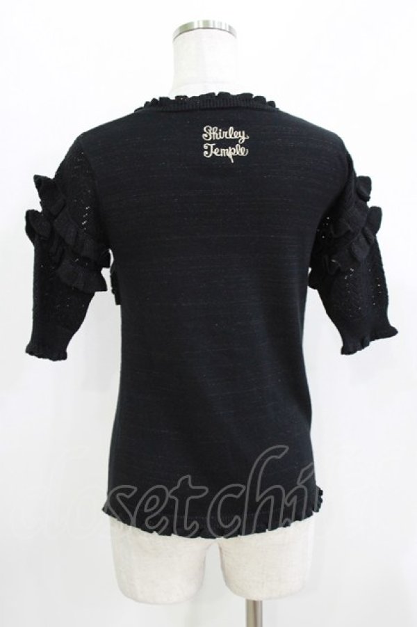 画像3: Shirley Temple / ラメフリルパフニット  黒 H-26-03-30-066-ET-TO-KB-ZH (3)
