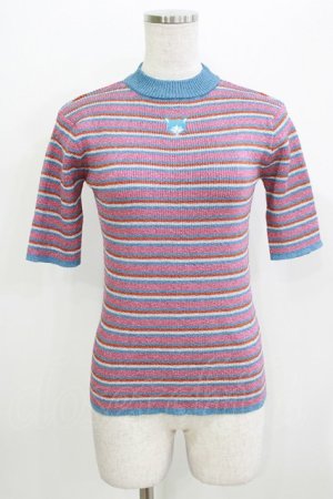 画像: Candy Stripper / LAME BORDER KNIT  PINK×LIGHT BLUE H-26-03-30-067-PU-TO-KB-ZH