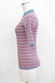 画像2: Candy Stripper / LAME BORDER KNIT  PINK×LIGHT BLUE H-26-03-30-067-PU-TO-KB-ZH (2)