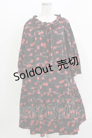 画像: Jane Marple / Skipping cherriesチュニックドレス M 黒 H-26-03-30-007-JM-OP-KB-ZH