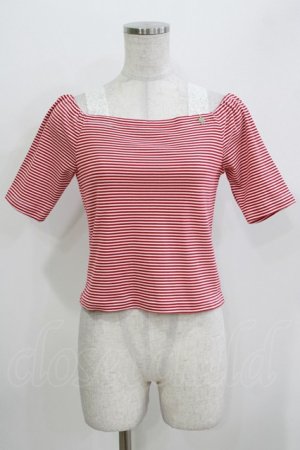 画像: MILK / CandyストローTops  レッドボーダー H-26-03-30-069-ML-TO-KB-ZH