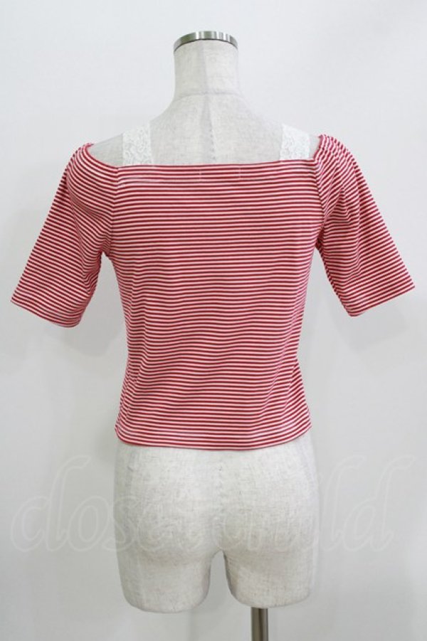 画像3: MILK / CandyストローTops  レッドボーダー H-26-03-30-069-ML-TO-KB-ZH (3)