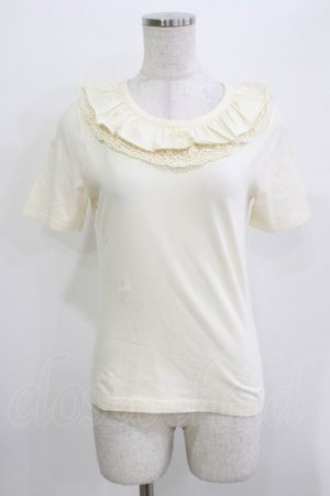 画像: Jane Marple / レースフリルカットソー  アイボリー H-26-03-30-072-JM-TO-KB-ZH