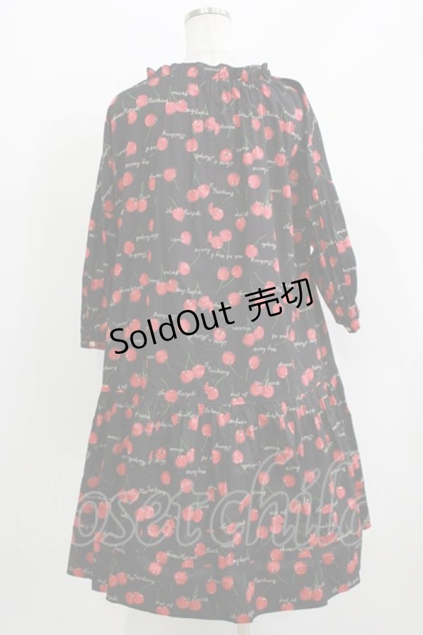 画像3: Jane Marple / Skipping cherriesチュニックドレス M 黒 H-26-03-30-007-JM-OP-KB-ZH (3)