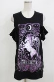 画像1: Restyle / Magical Unicorn Cold Shoulder T-shirt M ブラック×パープル H-26-03-30-075-GO-TO-KB-ZH (1)