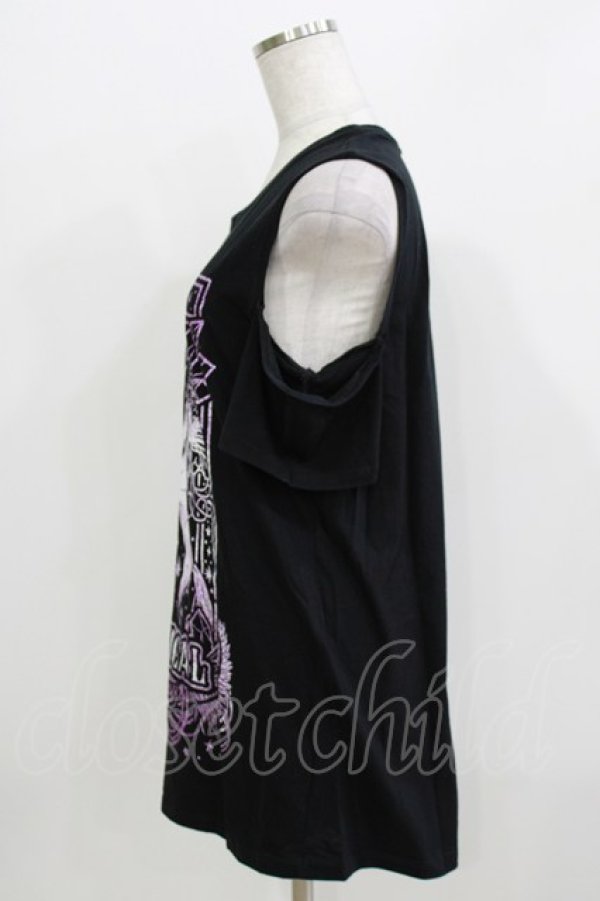 画像2: Restyle / Magical Unicorn Cold Shoulder T-shirt M ブラック×パープル H-26-03-30-075-GO-TO-KB-ZH (2)