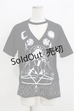 画像: Restyle / Witch＆Cats T-shirt S ブラック H-26-03-30-077-GO-TO-KB-ZH