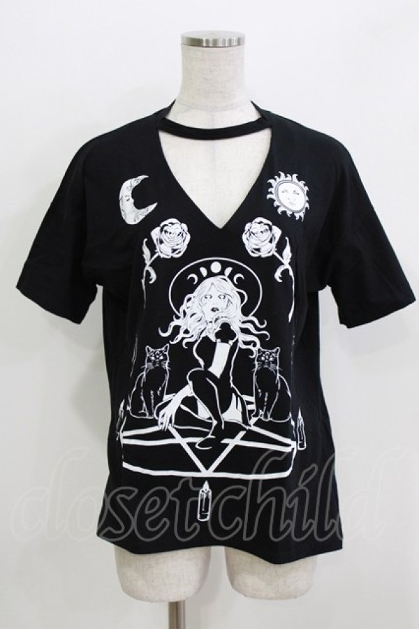 画像1: Restyle / Witch＆Cats T-shirt S ブラック H-26-03-30-077-GO-TO-KB-ZH (1)